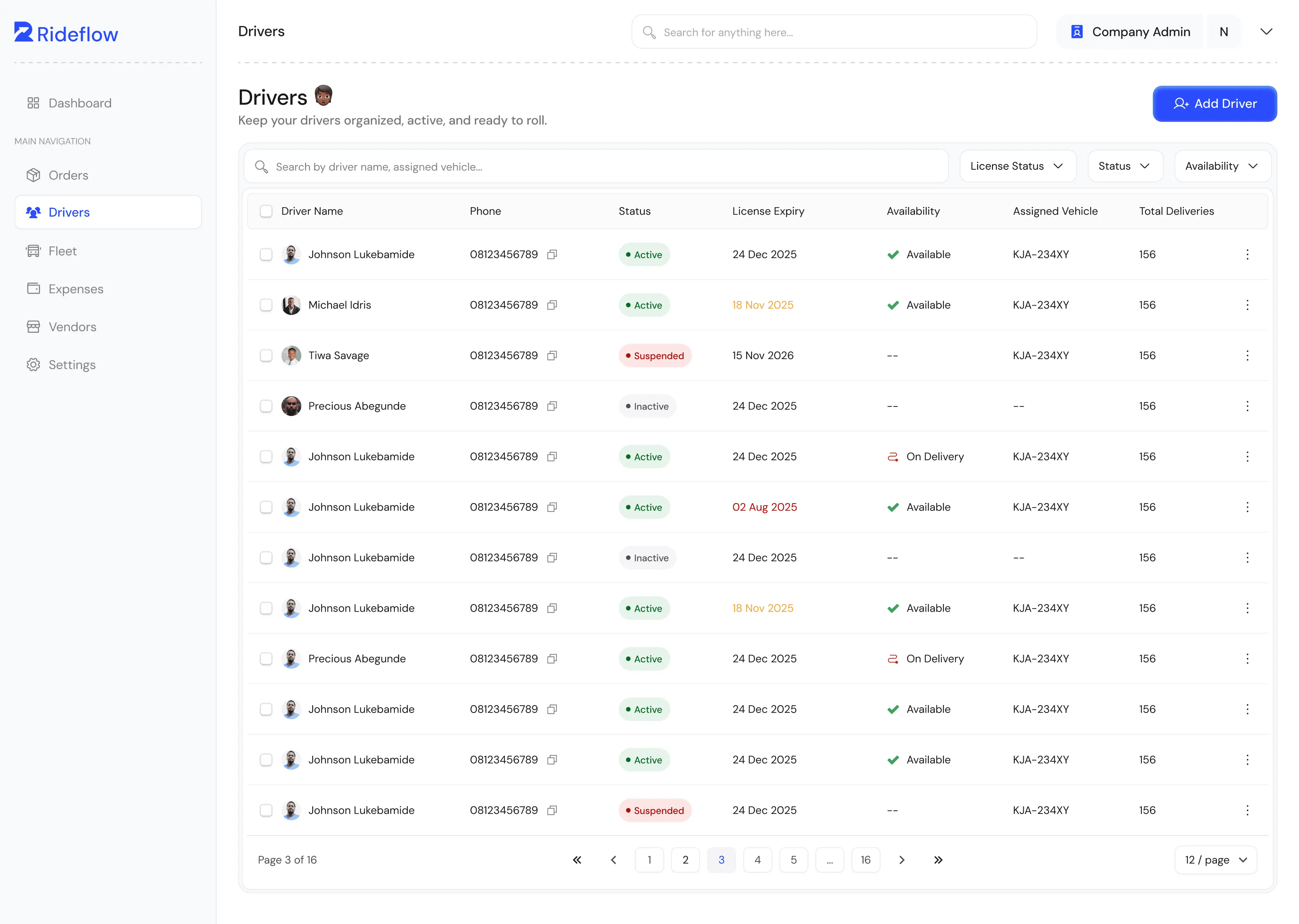 Manage Drivers Effortlessly